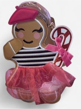 Betsey Johnson Pink Gingerbread Doll Crossbody Bag